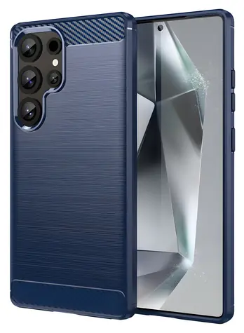 Hurtel Carbon Case modrá / Kryt / Samsung Galaxy S25 Ultra / Karbonové vlákno