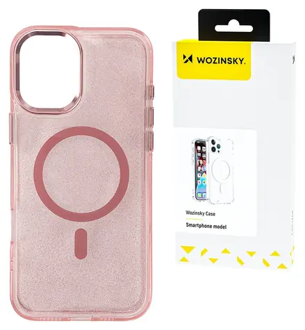 Wozinsky Glitter Case růžová / Zadní kryt / Samsung Galaxy S25 / MagSafe / Třpytivý vzhled