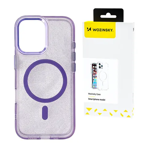 Wozinsky Glitter Case fialová s třpytkami / Zadní kryt / Samsung Galaxy S25+ / MagSafe