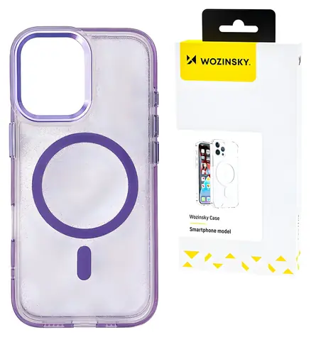 Wozinsky Glitter Case fialová / Zadní kryt / Samsung Galaxy S25 / MagSafe / Třpytivý vzhled