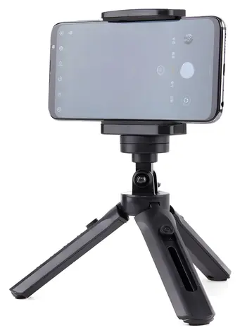 Hurtel mini stativ a selfie tyč pro telefon a GoPro černá / Stativ na telefon / Výška 16–21 cm