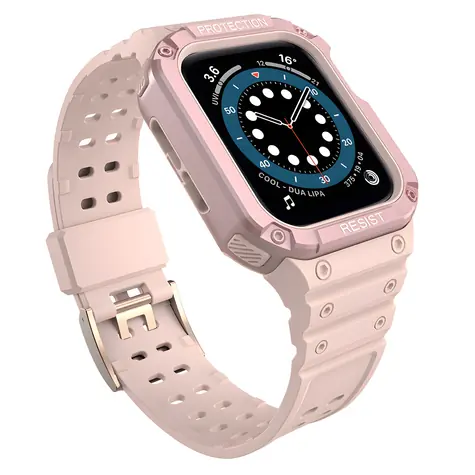 Hurtel pouzdro s řemínkem Apple Watch 42/44/45mm růžová / Ochranný kryt s řemínkem