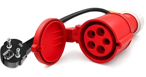 Qoltec Silový adaptér CEE 16A 5P na SCHUKO pro nabíječky EV / Adaptér / 400V/230V / max. 16A / 3,5 kW
