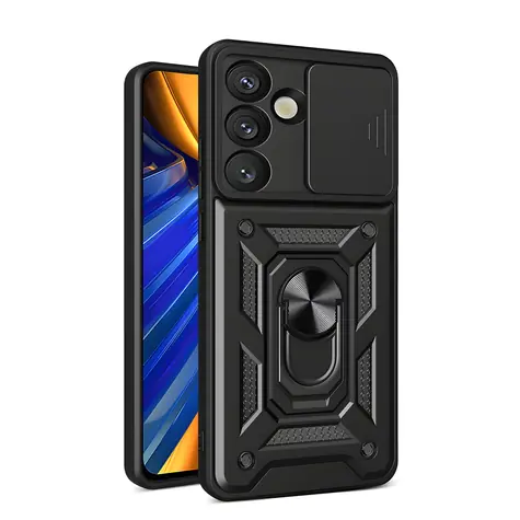 Hurtel Hybrid Armor Camshield pro Vivo V50 5G černá / Ochranný kryt se stojánkem / Ochrana kamery