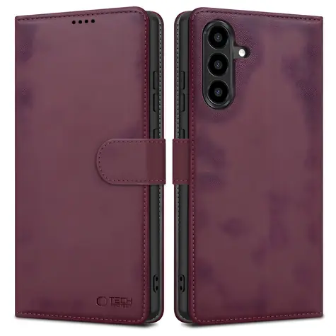 Tech-Protect Wallet Case bordová / Pouzdro peněženkové / Samsung Galaxy A36, A56, A37 5G