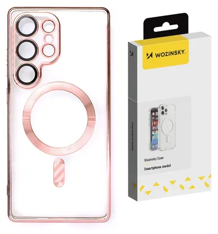 Wozinsky Pokovený kryt MagSafe pro Samsung Galaxy S25+ růžová / Kryt / MagSafe / Pokovený