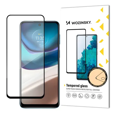 Wozinsky Full-Cover Ochranné tvrzené sklo pro Motorola Moto G42 černá / Lepení přes celý displej