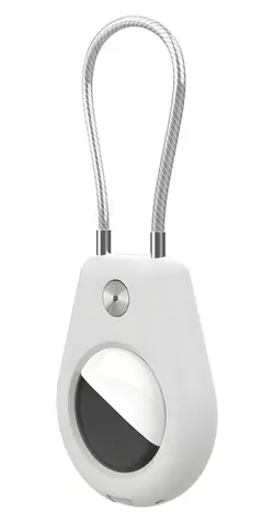 Hurtel pouzdro s ocelovým lankem pro Apple AirTag bílá / Pouzdro / s karabinou