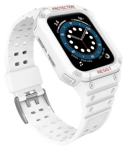 Hurtel Ochranné pouzdro s řemínkem pro Apple Watch 42/44/45 mm bílé / Pouzdro s řemínkem / 42/44/45 mm