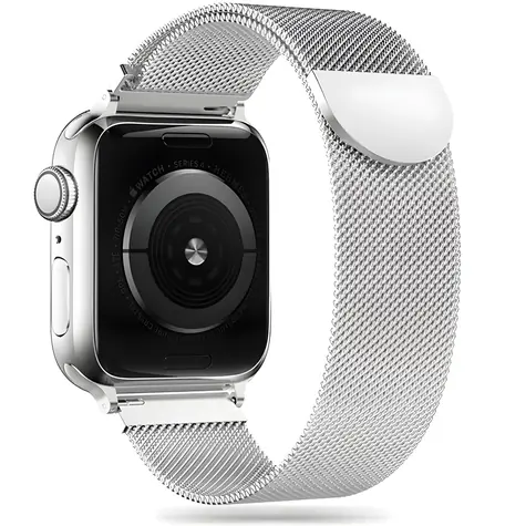 Tech-Protect MilaneseBand stříbrná / Řemínek milánský tah / pro Apple Watch Series 4-9, SE, Ultra 1 a 2 / 42/44/45/49 mm