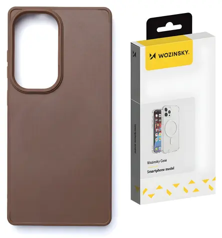Wozinsky Carbon Fiber Case hnědá / Kryt na mobil / karbonový vzor / magnetický MagSafe / Samsung Galaxy S25