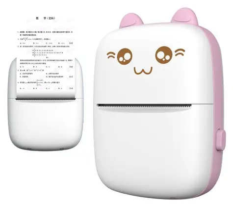 Hurtel HURC9 Kitty Mini růžová / Mobilní termotiskárna / Bluetooth / aplikace