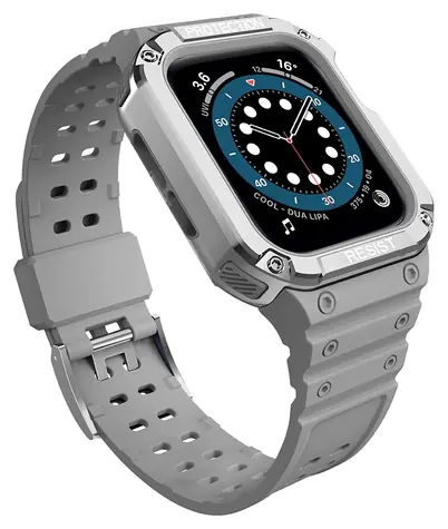 Hurtel Armor Case šedá, stříbrná / Ochranný kryt s řemínkem / Apple Watch 38/40/41mm