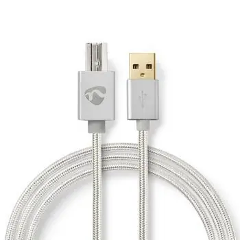Nedis Profigold Fabritallic USB-A - USB-B kabel k tiskárně / Kabel USB / USB 2.0 / 480 Mbps / 2 m