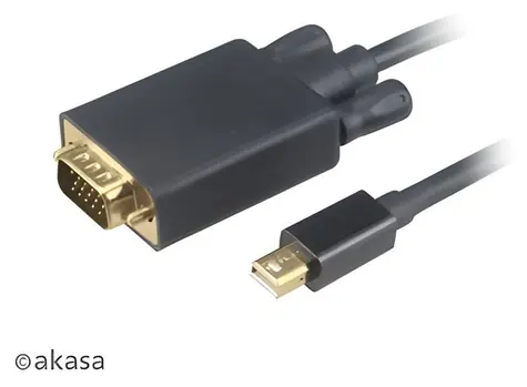 AKASA AK-CBDP17-18BK černá / Redukce mini DisplayPort na VGA / 1,8 m