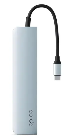 Epico 6v1 Aluminium Hub blankytně modrá / USB Hub / 100W USB-C PD / 2x USB-A / HDMI 8K/30Hz / SD/microSD