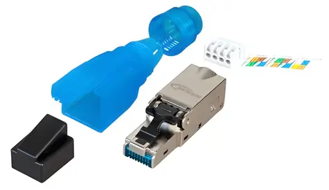 EFB konektor RJ45 STP Cat.6A tyrkysová / Konektor RJ45 / Cat.6A / STP / polní montáž