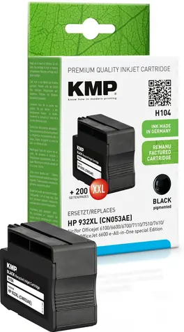 KMP HP 932XL (CN053AE) černá / Renovovaná cartridge / 1200 stran / pro HP OfficeJet 6100/6600/6700