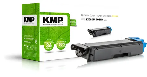 KMP TK-590C remanufactured azurová / Toner / pro Kyocera FS-C5250DN, Ecosys P6026cdn / 5000 stran