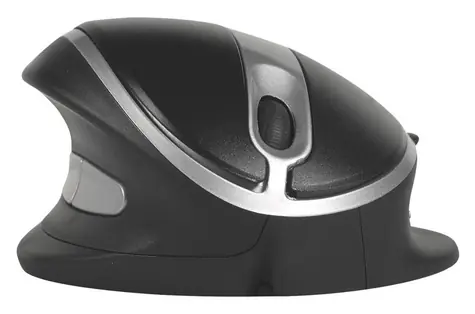 BakkerElkhuizen Oyster Mouse černá, stříbrná / Ergonomická myš / USB / vertikální / nastavitelný sklon / 5 tlačítek