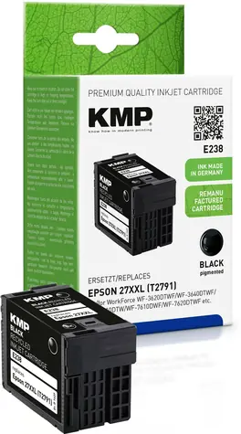 KMP T2791 27XXL černá / Renovovaná inkoustová cartridge / Epson WorkForce WF-3620/7610 / 34 ml / 2200 stran