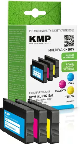 KMP renovovaná alternativní cartridge HP 951XL MultiPack / 3x30 ml / CMY / 1500 stran