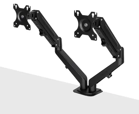 Lindy 40708 černá / Rameno pro dva monitory / plynová pružina / 17-27