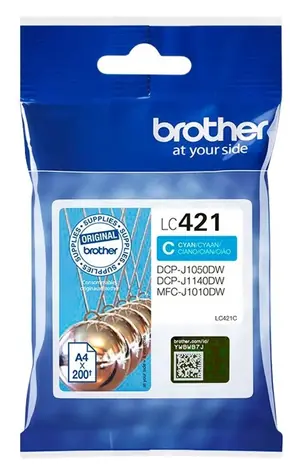 Brother LC421C / Cartridge / Cyan / Originální / pro DCP-J1050DW, DCP-J1140DW, MFC-J1010DW