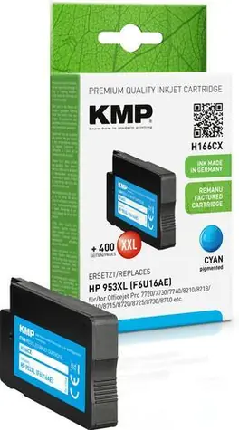 KMP 953XL (F6U16AE) azurová / Inkoustová cartridge / náhrada HP / 30 ml / cca 2000 stran