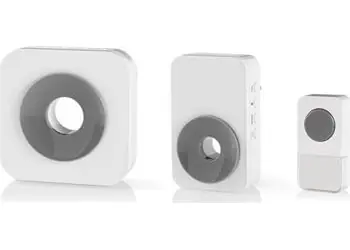 Nedis Bezdrátový zvonek 2 přijímače / Bezdrátový zvonek / 230 V AC 50 Hz / 90 dB / Dosah 150 m / IP44 / 36 melodií