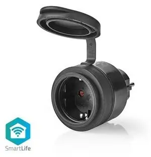 Nedis SmartLife chytrá zásuvka černá / Chytrá zásuvka / Wi-Fi / IP44 / 3680 W / Typu F (CEE 7/7) / Android & iOS