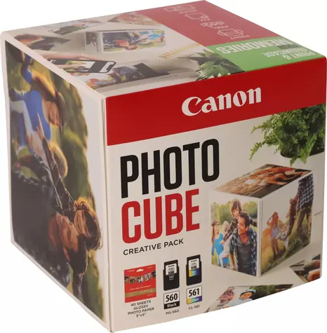 Canon PG-560/CL-561 / Sada inkoustových kazet / Photo Cube / černá + barevná / fotopapír 5x5 / 40 ks