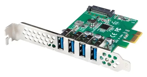 Lanberg PCIe karta 4x USB 3.1 Gen1 / PCIe rozšiřující karta / 4x USB 3.2 Gen 1 Type-A / Low Profile