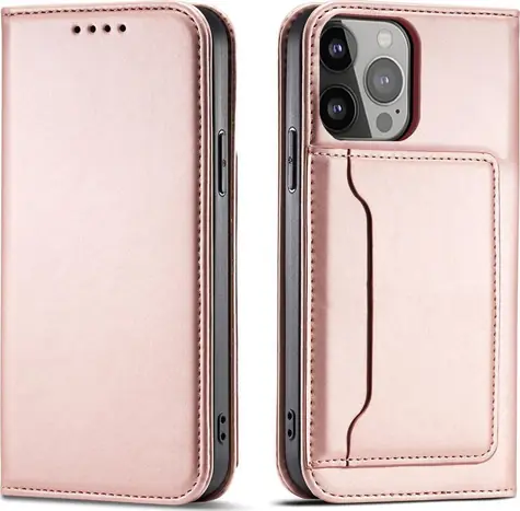 Hurtel Magnet Case růžová / Pouzdro pro Samsung Galaxy S23 / s klopou, kapsou na kartu a stojánkem
