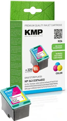 KMP H26 barevná / Inkoustová cartridge / náhrada HP C8766E č.343