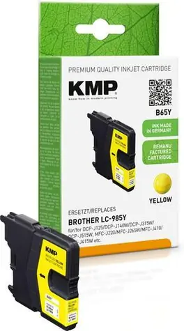 KMP LC-985Y / Cartridge kompatibilní / Brother DCP-J140W, MFC-J410 / 260 stran / Žlutá