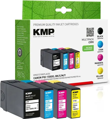 KMP PGI-1500XL kompatibilní multipack BK+C+M+Y / Cartridge / pro Canon Maxify MB2050, MB2300, MB2350