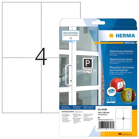 Herma Etikety Outdoor bílá / Etikety / voděodolné / 105x148 mm / 80 ks
