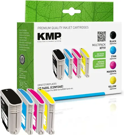 KMP alternativní multipack HP 940XL / Sada inkoustových kazet / černá, azurová, purpurová, žlutá