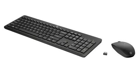 HP 230 Set černá / Bezdrátový set / Klávesnice + myš / USB