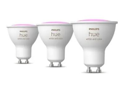 Philips Hue White and Color Ambiance GU10 3ks / Chytrá žárovka / 400 lm / 2000-6500K / Bluetooth/Zigbee