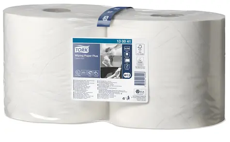 TORK Utěrka Plus W1/W2 minirole / Papírová / bílá / 2 ks / 750 útržků / délka role 255 m