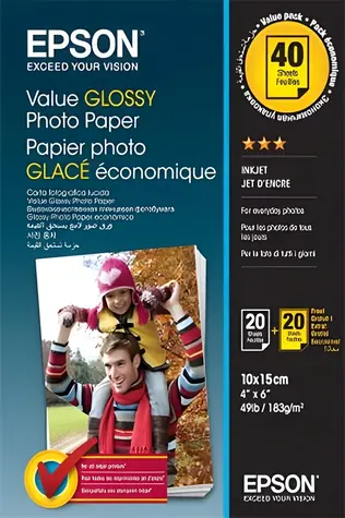 Epson Value Glossy fotopapír 10x15 / Fotopapír / Lesklý / 183 g/m2 / 40 listů