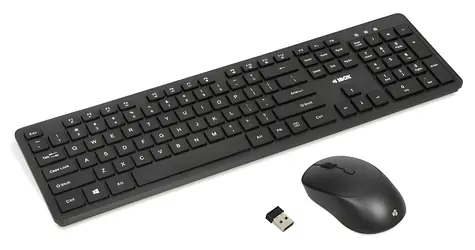 iBOX Workstation Pro Kit černá / Bezdrátová klávesnice a myš / 2,4 GHz / 800-1600 DPI / US layout