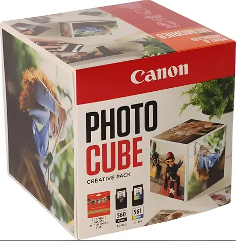 Canon PG-560/CL-561 Photo Cube Creative Pack bílá/oranžová / Sada cartridge a fotopapíru / originální / černá + barevná