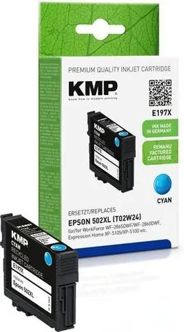 KMP E197X cyan / Inkoustová cartridge / kompatibilní s Epson 502XL / 470 stran