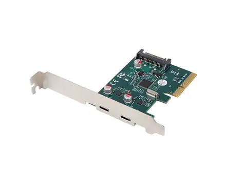 Lanberg PCI Express x1 / Karta PCI Express / 2x USB-C / USB 3.2 Gen 2x1 / Low profile