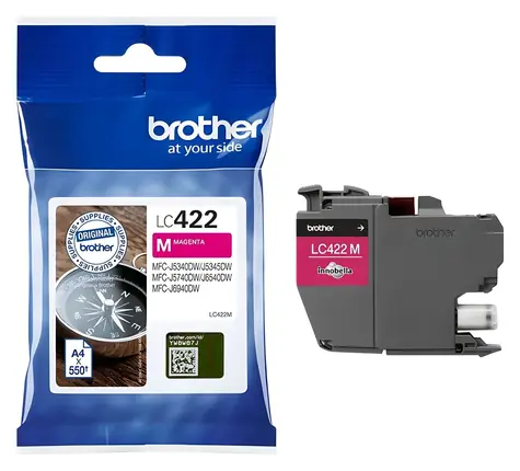 Brother LC422M purpurová / Inkoustová cartridge / MFC-J5340DW, MFC-J5740DW, MFC-J6540DW, MFC-J6940DW / Originální