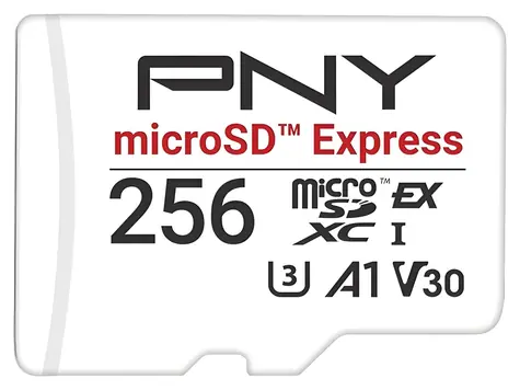 PNY microSD Express 256GB / Paměťová karta / SD Express / UHS-I U3 / V30 / čtení 890 MB/s / zápis 750 MB/s