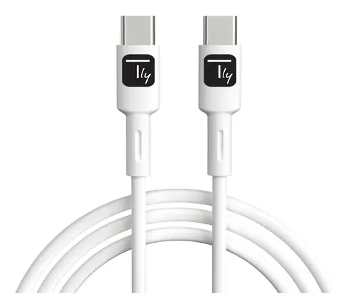 Techly USB-C - USB-C kabel 1 m bílá / Kabel / USB 2.0 / rychlonabíjení PD 60W